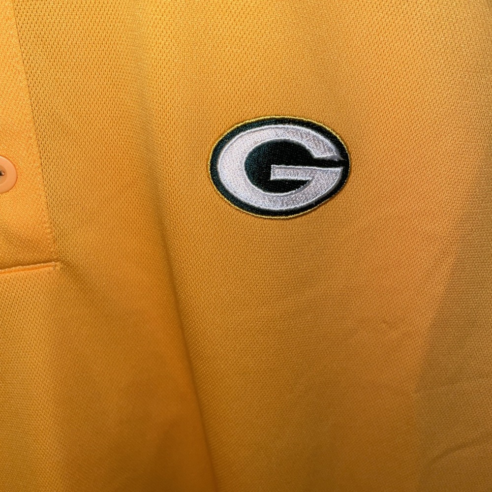 Reebok Green Bay Packers Polo Shirt Men's XL Green Gold Embroidered NFL - Picture 2 of 7